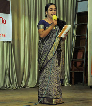 Smitha P.A. reciting Edasseri Poem