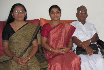Ms. Santhakumari, Sushama (daughter) and E. Raman Master.