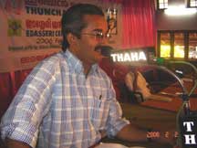 E.P. Rajagopalan presenting paper on Narrative Art in Edasseri Poetry.