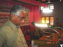 E.V. Ramakrishnan presenting paper on Stylistic Aspect of Edasseri's Poetry.