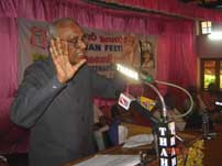 Indranath Choudhuri delivering the Inaugural Speech