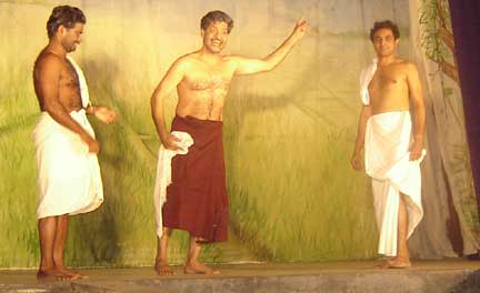 A scene from Edasseri Play 'Koottukrishi', directed by Naripatta Raju.