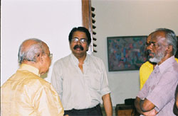 Cartoonist Yesudas, E. Harikumar and Artist K. Damodaran